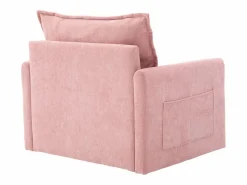 OKWISH Sofá individual giratorio de chenilla con reposabrazos y cojines, ideal para salón y dormitorio Rosa Discount