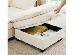 Sofá moderno - 4 plazas - Reposapiés extraíble - Puertos USB - Compartimentos de almacenamiento + Portavasos -^ModernLuxe New