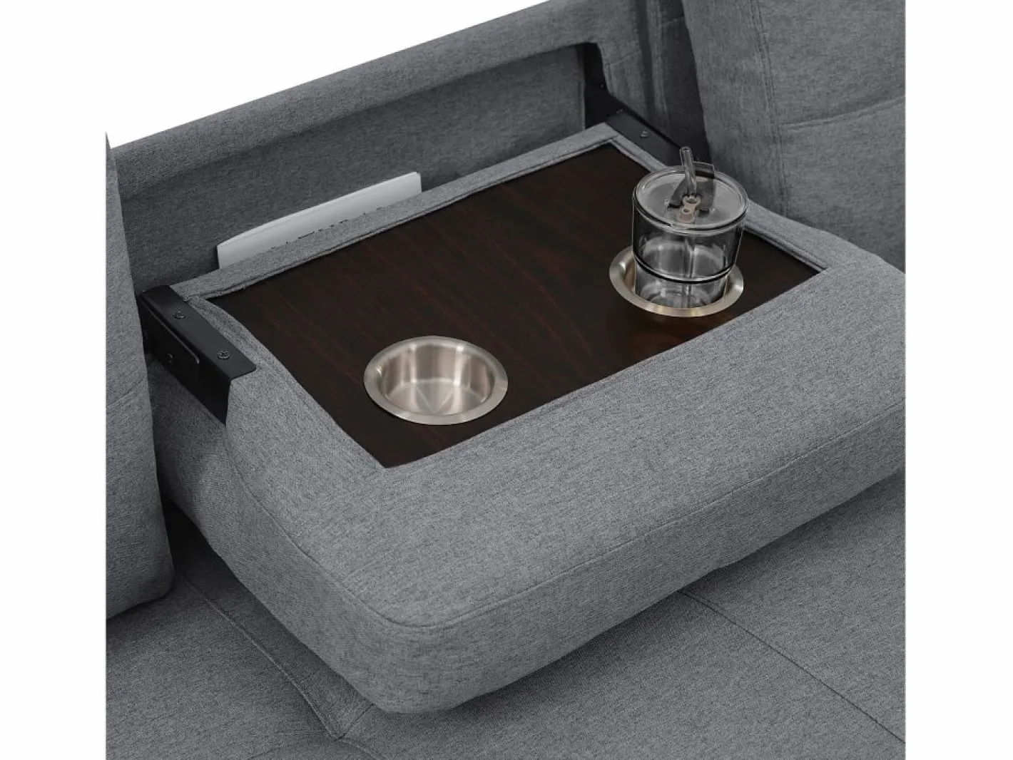 Sofá moderno en L - Sofá cama modular - Función de cama - Con almacenamiento - Con portavasos -^ModernLuxe Hot