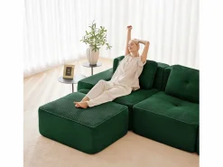 DripeX Sofás Club|Sofá Modular 2 plazas en Pana con 2 cojines, sin montaje, 204x104x69cm,