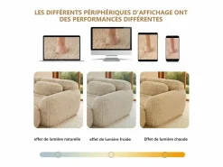 Sofá Modular 3 plazas en tela peluche, con 3 cojines, sin estructura, 291x104x73cm,^DripeX