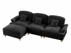 Sofá Modular 3 plazas Estilo Mid Century Falda removible Versátil Chenilla^ New