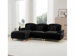 Sofá Modular 3 plazas Estilo Mid Century Falda removible Versátil Chenilla^ New