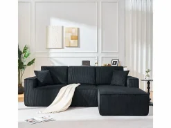 Sofá modular 3 plazas ángulo derecho terciopelo acanalado, 2 cojines, chaise longue 128cm,^DripeX Clearance