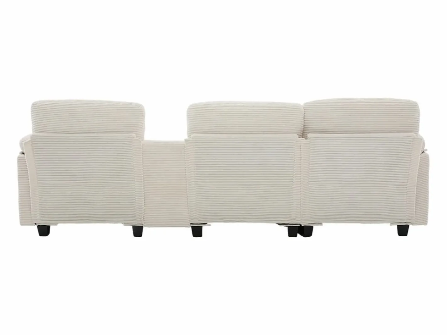 Sofá modular Amplio para familia estructura resistente asientos profundos pana Beige Clearance