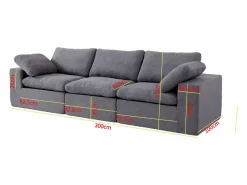 Sofá modular Cloud con espuma certificada, asiento tapizado, color^ Clearance