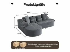Sofá modular con chaise longue en L, asiento profundo, relleno de espuma comprimida, color .^KOMHTOM Online