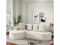KOMHTOM Sofá modular con chaise longue en L, asiento profundo, relleno de espuma comprimida, Blanco Clearance