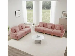 Sofá Modular|Sofá modular convertible con puff incluido soporte lumbar cojín Chenille