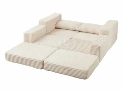 Hauss Spole Sofá modular convertible de 2 plazas con otomanas extraíbles - Pana Beige New