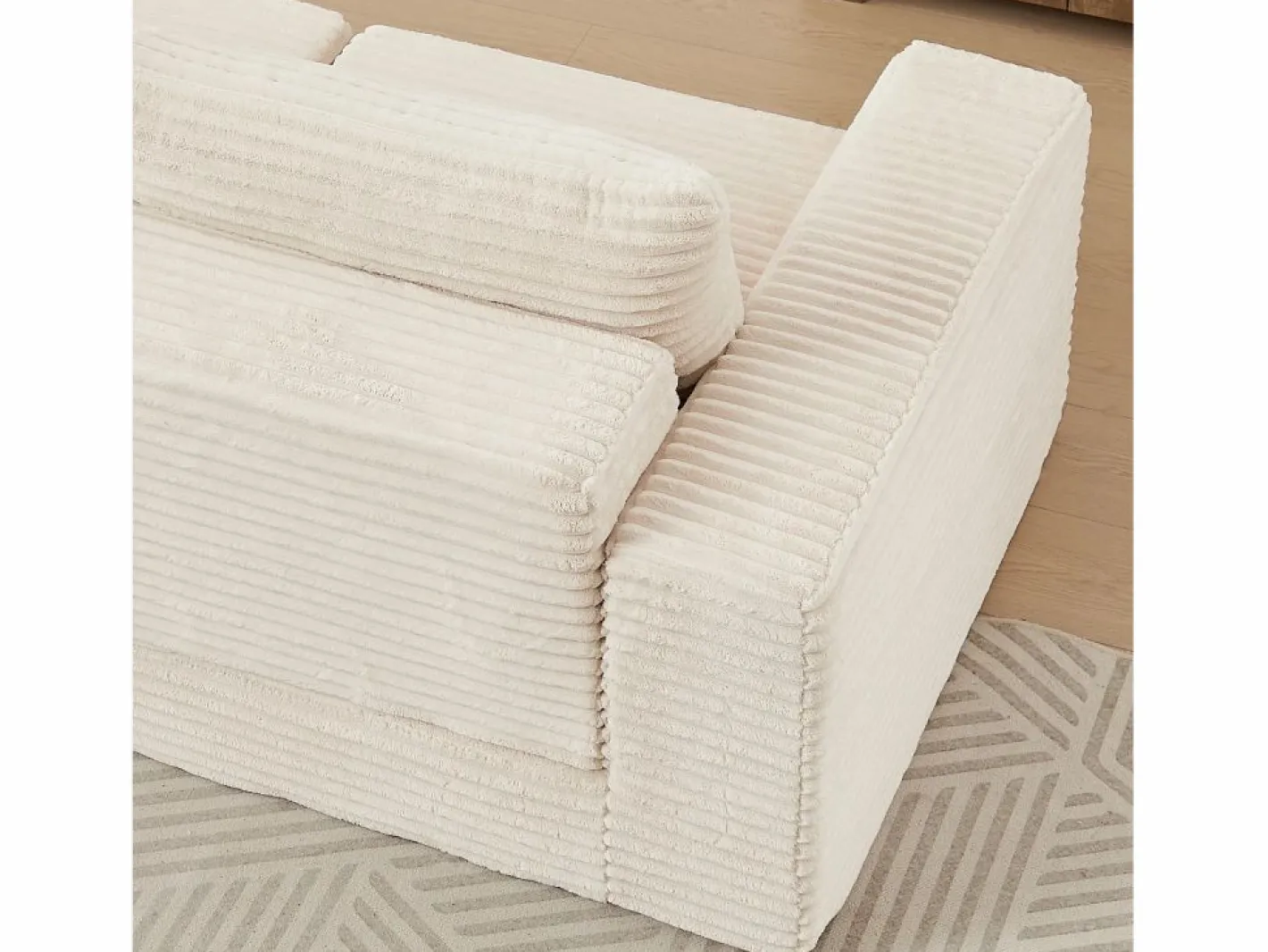 Hauss Spole Sofá modular convertible de 2 plazas con otomanas extraíbles - Pana Beige New