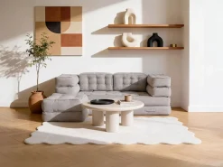 Vente-unique Sofá modular convertible de tela color DILAKO Gris Outlet