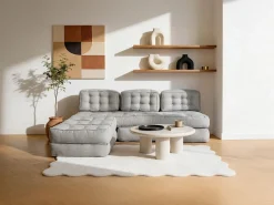 Vente-unique Sofá modular convertible de tela color DILAKO Gris Outlet