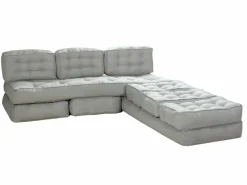 Vente-unique Sofá modular convertible de tela color DILAKO Gris Outlet