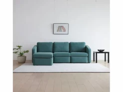 Concept-Usine Sofá Modular|Sofá Modular de 3 Plazas con Puff - Diseño Equilibrado, Tela FlexiPet, Estructura de Madera Maciza