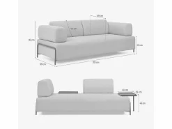 Modus Sofa Sofá modular de 3 plazas de diseño moderno por módulos con mesitas Diadema - Gris claro