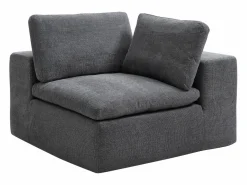 Vente-unique Sofá modular de 3 plazas en tela CORTOLINE Gris antracita