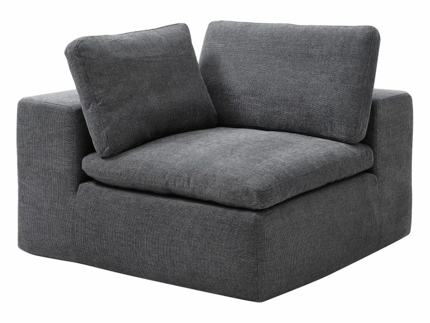 Vente-unique Sofás Y Sillones|Sofá Modular|Sofá modular de esquina con puf en tejido CORTOLINE