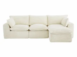 Vente-unique Sofá Modular|Sofá modular de esquina con puf de pana gruesa CYROMA