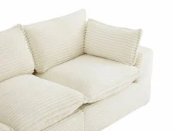 Vente-unique Sofá Modular|Sofá modular de esquina con puf de pana gruesa CYROMA