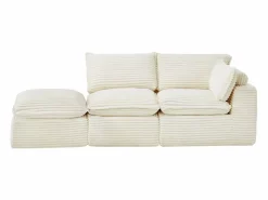 Vente-unique Sofá Modular|Sofá modular de esquina con puf de pana gruesa CYROMA