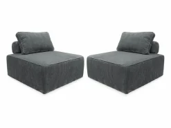 Sweeek Sofá Modular|Sofá modular de pana, 2 plazas oscuro