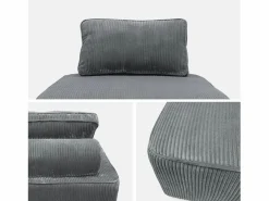 Sweeek Sofá Modular|Sofá modular de pana, 2 plazas oscuro