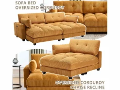 Sofá Modular de Terciopelo – con USB y Portavasos – Multifuncional para Espacios Pequeños – 112×140×81 cm^ New