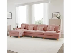 Sofá modular Diseño curvo Patas torneadas Asiento denso Chenilla^ Clearance