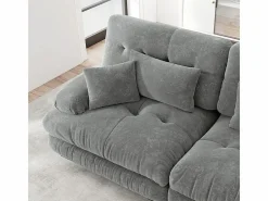 DripeX Sofá modular esquina 4 plazas - con 2 pouf y 6 cojines - DIY forma U/L - 406x145x81cm - Gris Hot