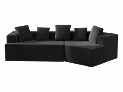 Sofá modular esquinas transformable pana versátil para salón Negro Online