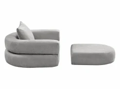 Sofá modular fácil de mover tejido suave en chenilla ideal para habitación de invitados Gris claro Discount
