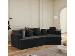 Sofá modular, motivo de nubes, tejido de terciopelo acanalado, embalaje totalmente comprimido, sin montaje, .^KOMHTOM Outlet