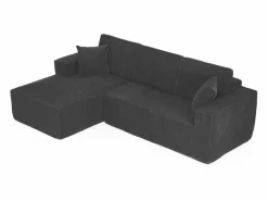 DripeX Sofás Club|Sofá modular ángulo izquierdo terciopelo acanalado, 2 cojines y chaise longue 128cm,