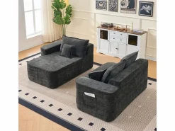 DripeX Sofás Club|Sofá modular ángulo izquierdo - Chenilla - 3 cojines y 2 orejeros - 262x144x65cm