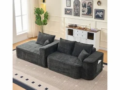 DripeX Sofás Club|Sofá modular ángulo izquierdo - Chenilla - 3 cojines y 2 orejeros - 262x144x65cm