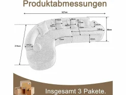 Sofá modular ángulo izquierdo Chenilla - 5 Plazas - 4 orejeros - - 327x215x65cm^DripeX