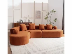DripeX Sofás Club|Sofá modular ángulo izquierdo Chenilla - 5 Plazas - 4 orejeros - - 327x215x65cm
