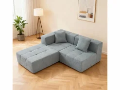 Sofá modular ángulo tela - puf y 2 orejeros - - 270x100x60cm^DripeX Hot