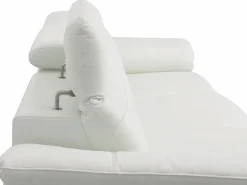 Vente-unique Sofá (ángulo izquierdo) relax de piel blanca - LISMORE Blanco Outlet