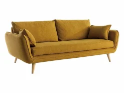 Miliboo Sofá nórdico 3 plazas mostaza CREEP Amarillo New