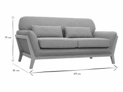 Miliboo Sofá nórdico 2 plazas azul claro patas madera YOKO Verde claro