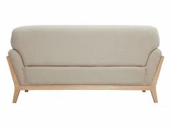 Miliboo Sofá Escandinavo|Sofá nórdico 2 plazas beige madera YOKO