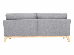 Miliboo Sofá nórdico 3 plazas desenfundable patas madera OSLO Gris claro