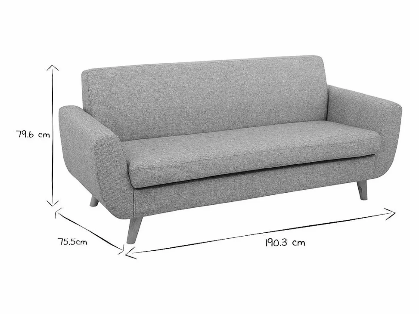 Miliboo Todos Los Sofás|Sofá Escandinavo|Sofá nórdico 3 plazas y madera PURE