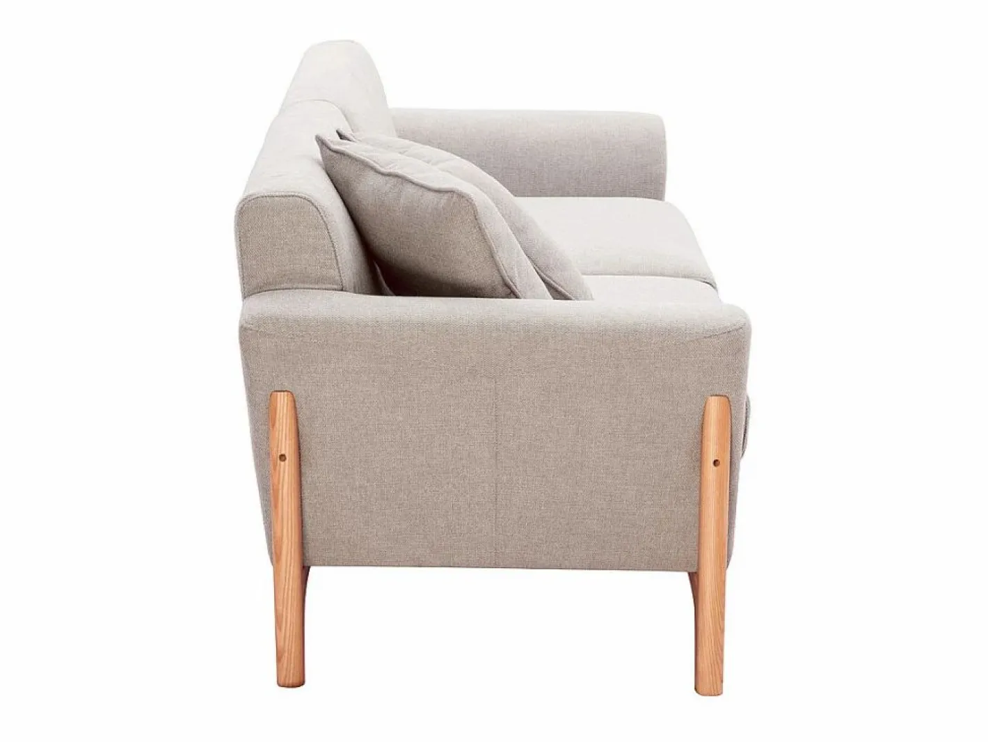Miliboo Sofá nórdico 3 plazas y fresno ASAKO Beige