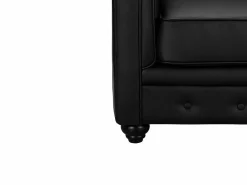 Vente-unique Sofá 3p + 2 sillones CHESTERFIELD - Piel sintética - Negro Sale