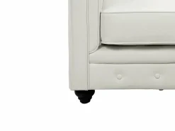 Vente-unique Sofá 3p + 2 sillones CHESTERFIELD - Piel sintética - Blanco Hot