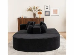 Sofá panorámico 5 plazas modular - de tejido Chenilla - con 6 cojines - 263x171x66cm^DripeX Sale
