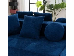 DripeX Sofá Modular|Sofás Club|Sofá panorámico 5 plazas modular - de tejido Chenilla - con 6 cojines - 263x171x66cm